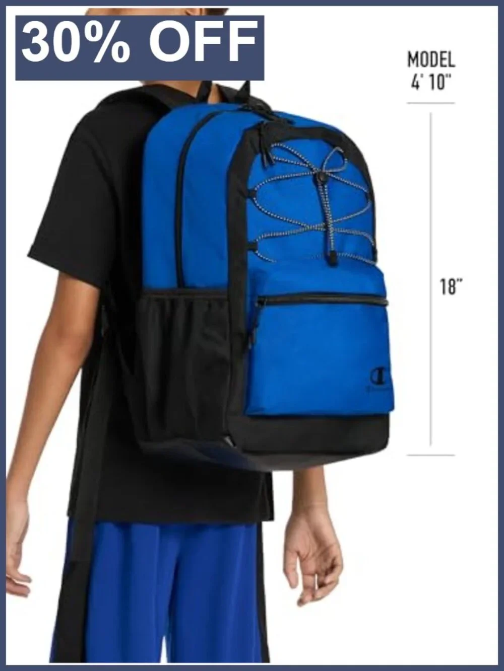 Kids Bungee Backpack with Padded Straps, Water Bottle Pocket, Carry Handle